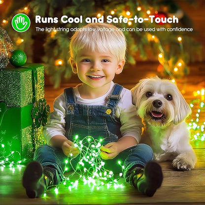 7ft Green Outdoor Edison String Lights, Weatherproof