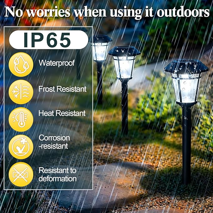 White Solar Pathway Lights 20-Pack, Walkway LED