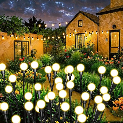 6 Packs Solar Firefly Lights, 48 LED Warm Solar Walkway Lights Outdoor, Waterproof Swaying Light Garden Decor with 2 Modes, Lawn Light for Front Yard Backyard Yard and Pathway