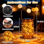 Elegant Dragonfly Solar Lanterns for Patio, Waterproof LED