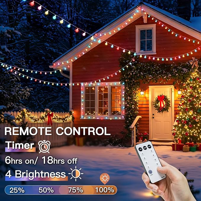 66ft Outdoor Edison String Lights, Weatherproof