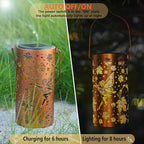 Metal Backyard Solar Lanterns for Yard, Waterproof LED
