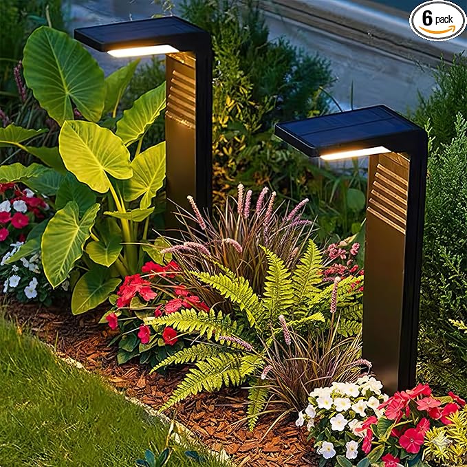 6 Pack Solar Pathway Lights, Dual Warm & Cool White Modes, Waterproof Outdoor Solar Path Lights for Garden, Lawn, Driveway & Walkway – Perfect for Backyard & Landscape Décor