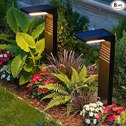 6 Pack Solar Pathway Lights, Dual Warm & Cool White Modes, Waterproof Outdoor Solar Path Lights for Garden, Lawn, Driveway & Walkway – Perfect for Backyard & Landscape Décor