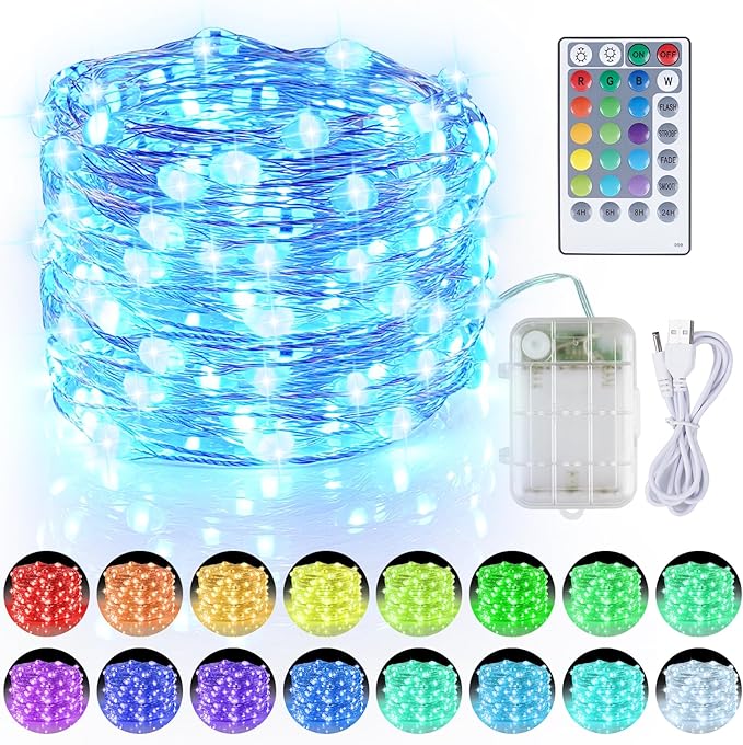 Christmas Twinkle Lights, 33ft Waterproof for Backyard