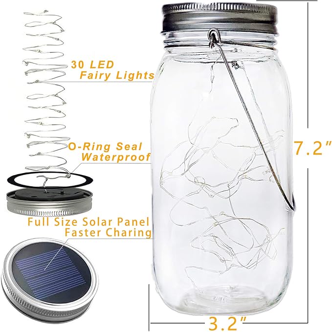 6-Pack Backyard Solar Porch Lanterns, Classic Waterproof LED