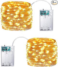 2-Pack 16ft Christmas LED String Lights, Waterproof Timer Lights