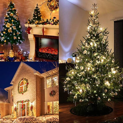 50 LED Christmas Twinkle Lights, 18ft Waterproof for Yard