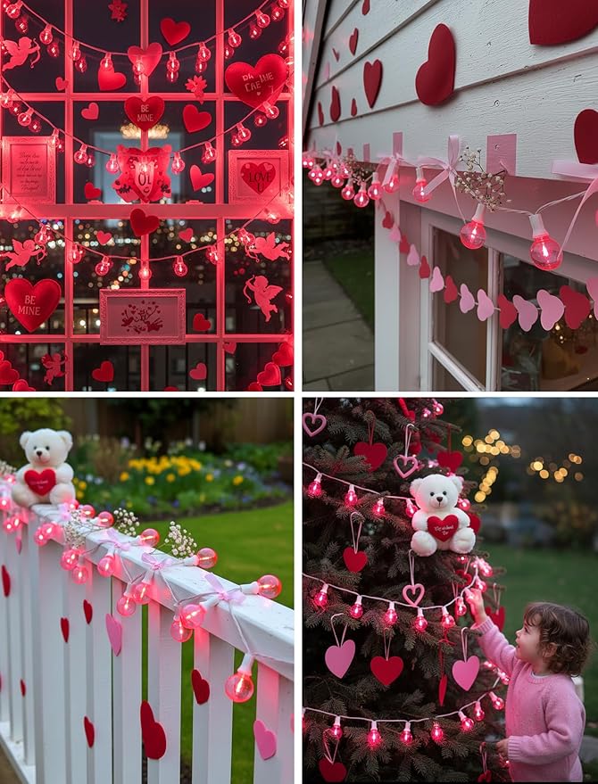 40 LED Christmas Twinkle Lights, 25ft Waterproof for Porch