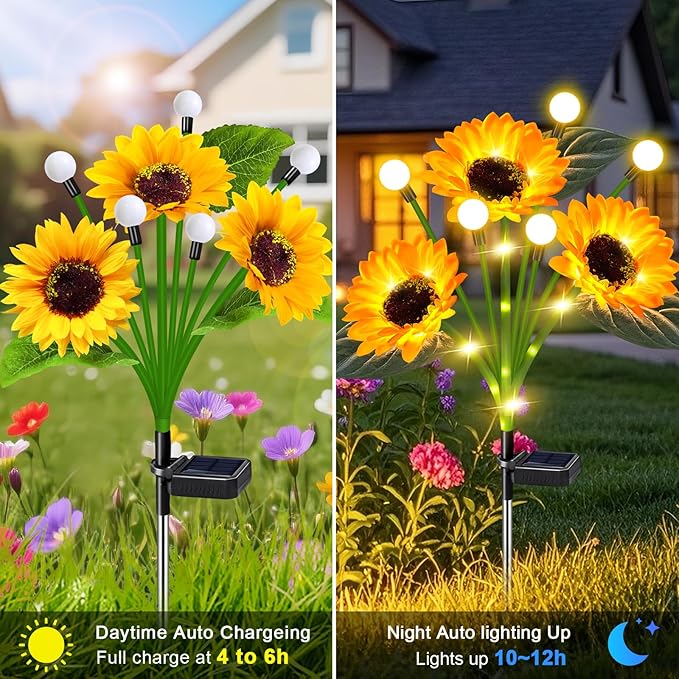 Solar Walkway Path Lights 6-Pack, Waterproof