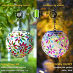 Mosaic Solar Lanterns, Waterproof LED Backyard Lights