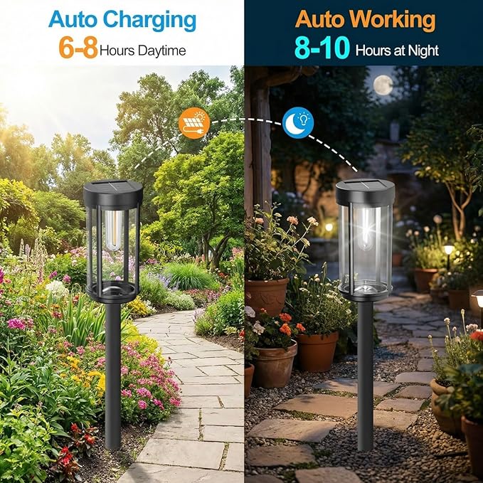 12-Pack Solar Landscape Lights for Walkway