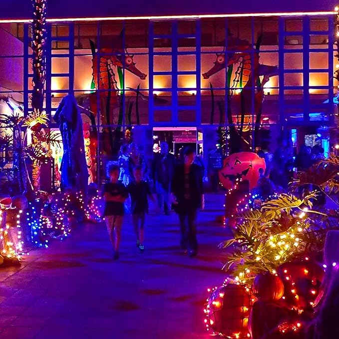 Dazzle Bright Orange Halloween Fairy String Lights, 4 Pack Total 80FT 240LED Copper Wire Battery Operated Waterproof Lights, Halloween Decorations for Indoor Home Outdoor Patio Yard Party Decor