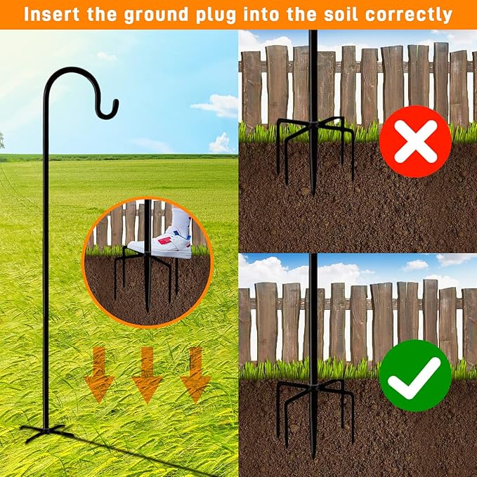 48" Shepherd's Hooks, Heavy-Duty Garden Stakes