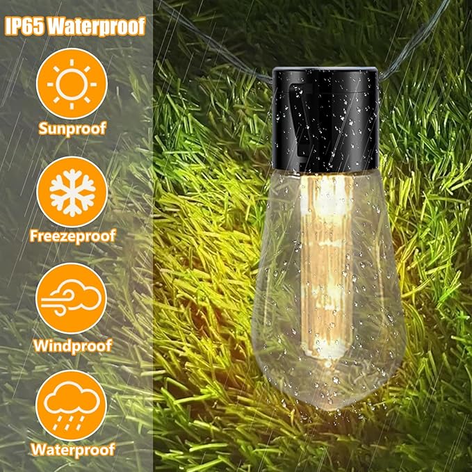 8ft Christmas LED String Lights, Waterproof Timer Lights