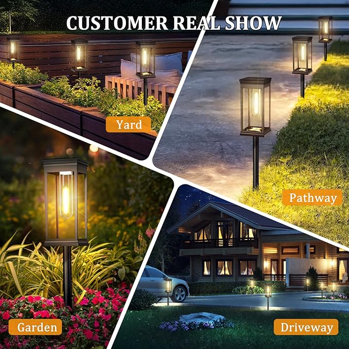 Solar Driveway Path Lights 8-Pack, IP65 Waterproof