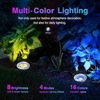 Multicolor In-Ground Solar Lights, Flat LED Landscape