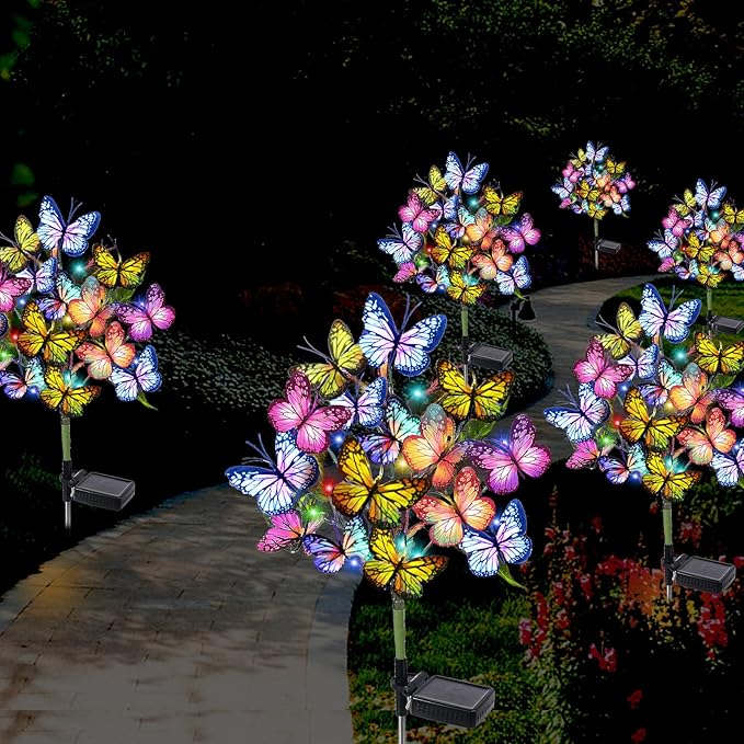 4-Pack Solar Pathway Lights, Waterproof LED Driveway Lights