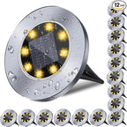 16-Pack In-Ground Solar Lights, Flat LED Driveway