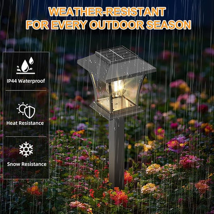 Sparkblaze 10 Pack Solar Pathway Lights Outdoor, LED Solar Yard Lights Dusk to Dawn Solar Garden Lights for Lawn, Walkway, Path & Landscape Lighting. (10, Warm White)