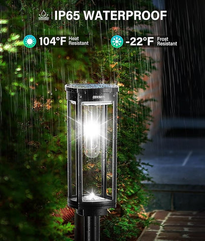 Solar Path Lights Outdoor 8 Pack, Bright Solar Pathway Lights Outside Waterproof, Solar Powered Landscape Lights for Walkway Driveway Lawn Patio Sidewalk Garden Yard, Cool White