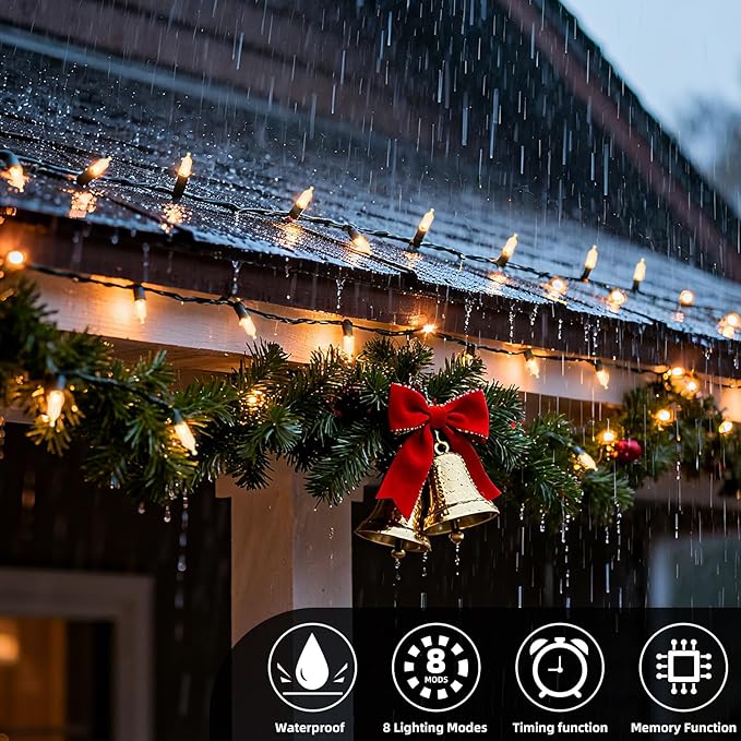 Christmas Fairy Lights, 66ft 200 LED Battery Twinkle Lights