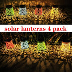 Garden Solar Lantern Set 4-Pack, Metal Garden Lighting