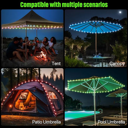 Waybelive LED Canopy Lights, 40Ft LED String Light for Outdoor Canopy, Compatible with 10 x10 Ft Canopy Tents, Waterproof, 16 Color Change by Yourself, Super Bright to Display at Night Outdoors