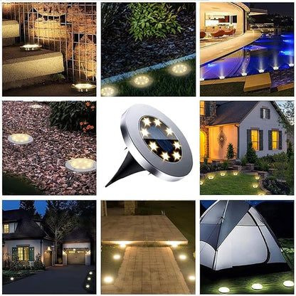 4.6 Inch Diameter Solar Ground Lights, Waterproof Solar Garden Lights, Outdoor Garden Waterproof Bright in-Ground Light, Landscape Lighting for Pathway,Yard,Lawn,Patio,Walkway (16 Pack Warm Light)