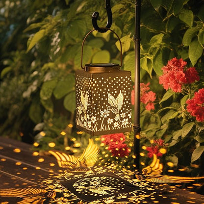 2 Pack Bronze Solar Lights Outdoor Waterproof Decorative - Gifts for Women Mom Grandma, Hummingbird Garden Decor for Yard, Patio,Backyard, Porch , Garden (Hummingbird)