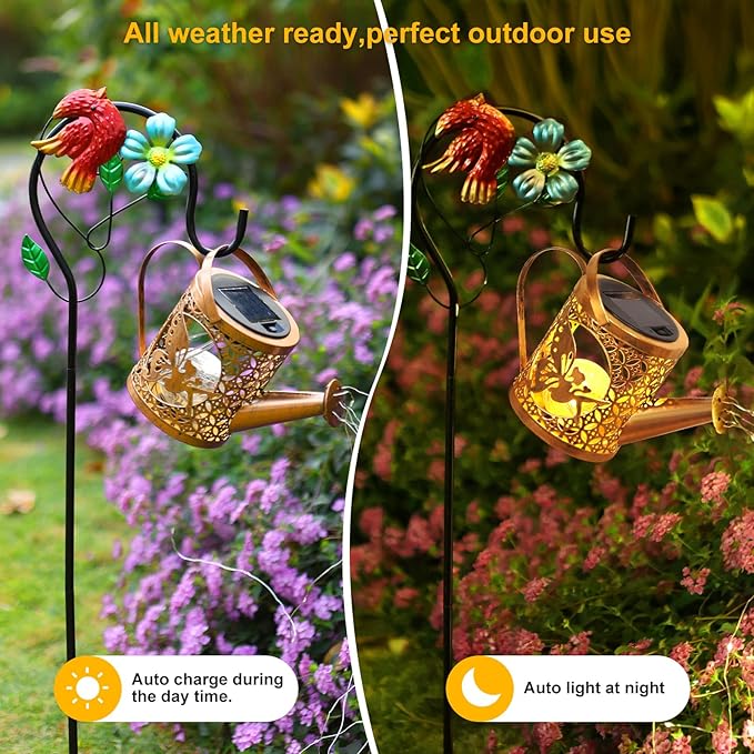 Solar Crackle Lanterns, Patio Hanging LED Decor