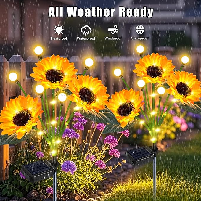 Solar Walkway Path Lights 6-Pack, Waterproof