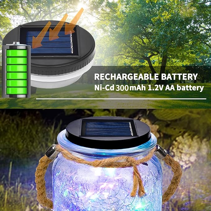 Solar Mason Jar Lid Lights 3.15 in Silicone Edge LED Replacement Top, Colorful Waterproof Light Parts for Outdoor Garden Lanterns, 3 Pack