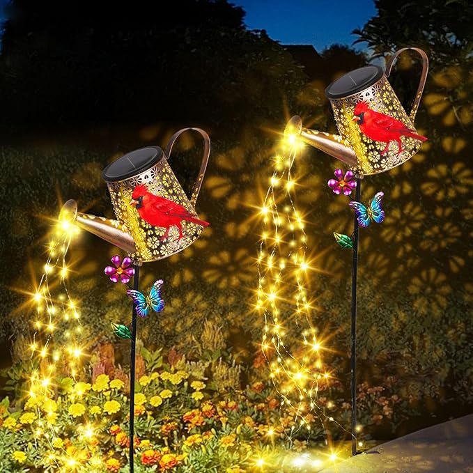 Red Solar Path Lights, Outdoor Yard LED