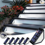 6-Pack Cold White Modern Solar Deck Lights, Outdoor LED