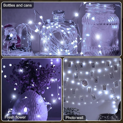 50 LED Christmas Twinkle Lights, 16ft Waterproof for Porch