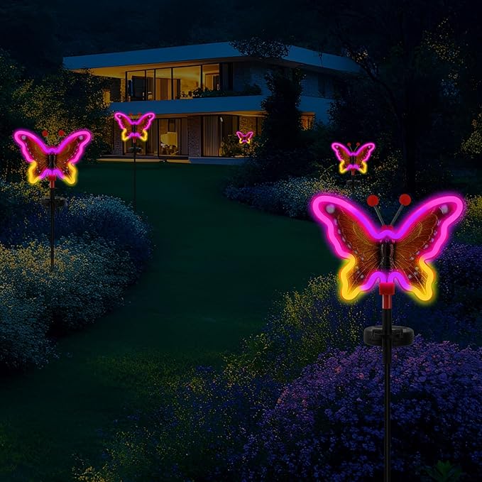 Red Solar Pathway Lights 2-Pack, Garden LED