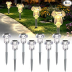 Solar Yard Path Lights 8-Pack, Waterproof