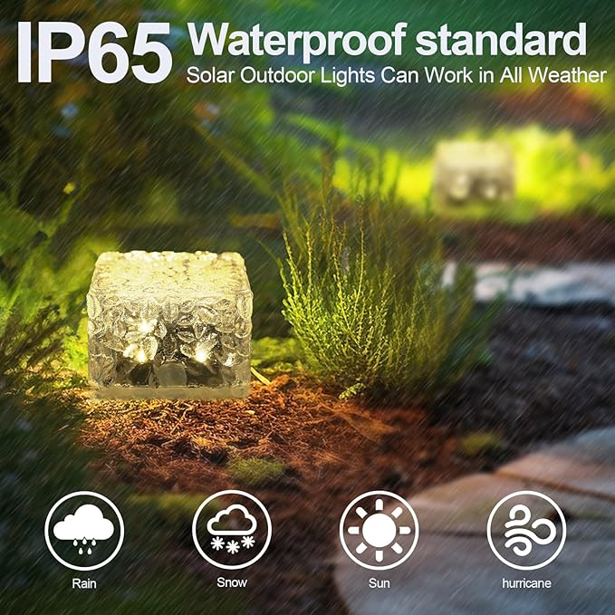 3-Pack Solar Path Lights, Outdoor Walkway LED