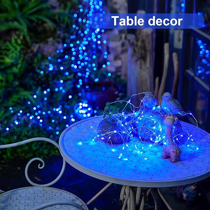 8-Pack 50 LED Christmas Twinkle Lights, Waterproof for Porch