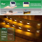 12-Pack Solar Fence Step Lights, Waterproof