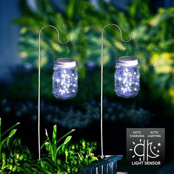 10-Pack Courtyard Solar Lanterns, Waterproof LED Patio Lights