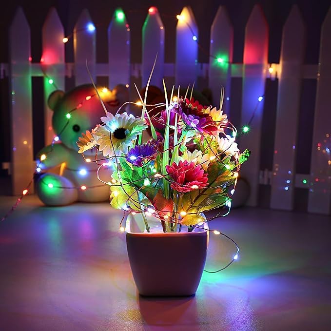 Christmas Yard String Lights 4-Pack, 16ft 50 LED Waterproof