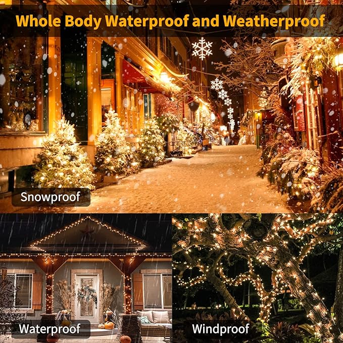 Christmas Patio String Lights 4-Pack, 20 LED Waterproof