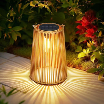 Solar Lanterns Outdoor Waterproof, Hanging Rattan Woven Solar Lights with Auto On/Off, Decorative Gifts for Garden, Yard, Patio, Tree, Porch, Lawn, Pathway & Outside Tabletop Decor