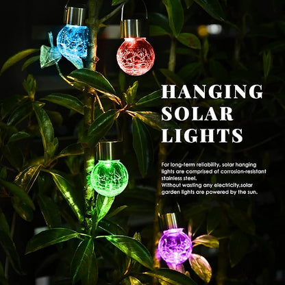 SOLPEX 12 Pack Solar Outdoor Lights Decorative, Hanging Christmas Decoration Solar Light Outdoor Solar Powered Waterproof Lights, Hanging Globe Light for Garden, Yard, Patio, Lawn(Color Changing)