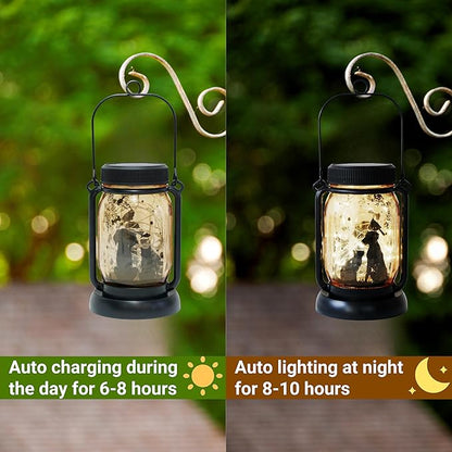 Cat Dog Solar Lanterns, Outdoor Solar Lights, Cat Lamp, Dog Lamp, Garden Decor, Patio Decor, Gifts for Cat Lovers, Gifts for Dog Lovers, Cat Memorials, Dog Memorials, Cat Dog Gifts, Gifts for Girl