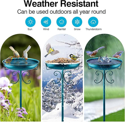 Classic Bird Bath & Feeder, Outdoor Metal