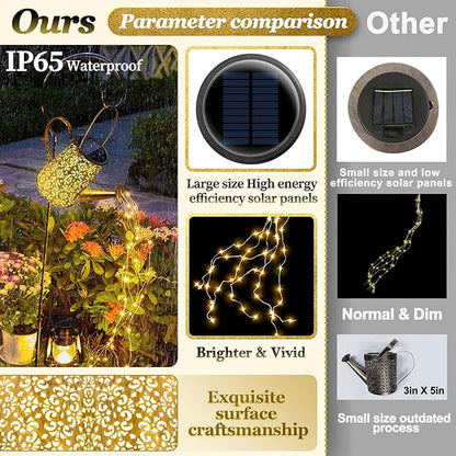 Anordsem Solar Watering Can Lights: Metal Cloud Lantern Outdoor with Hook - Waterproof Garden Art Hanging Decoration for Yard Patio Lawn - Christmas Birthday Gifts for Women Mom Grandma