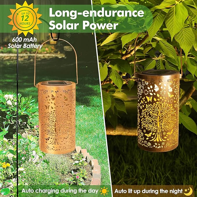 Courtyard Solar Lantern Set, Decorative Porch Lighting
